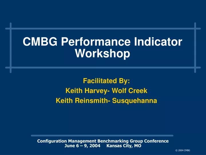 cmbg performance indicator workshop