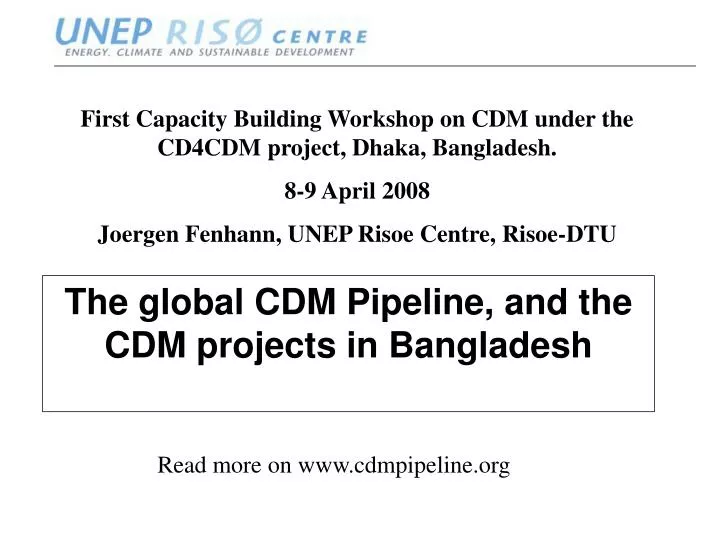the global cdm pipeline and the cdm projects in bangladesh
