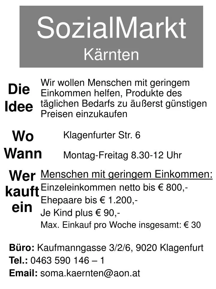 sozialmarkt k rnten