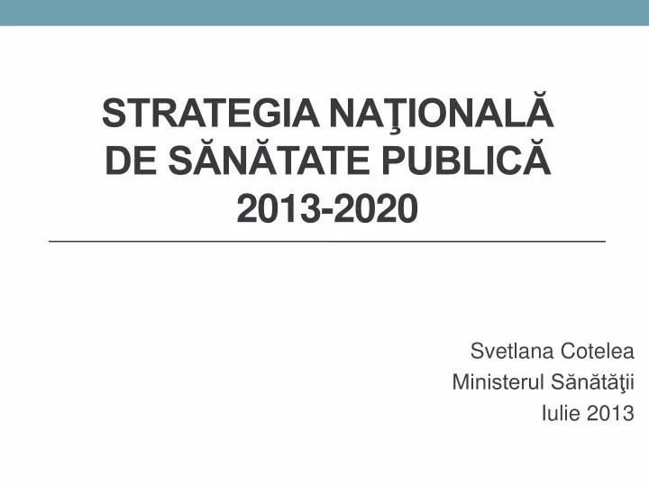 strategia na ional de s n tate public 2013 2020