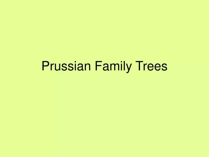 prussian family trees