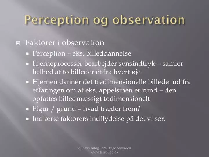 perception og observation