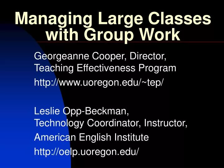 managing large classes with group work