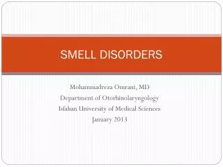 SMELL DISORDERS