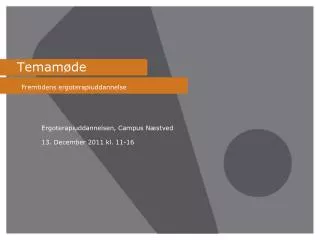 temam de fremtidens ergoterapiuddannelse