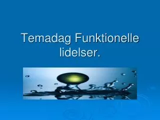 temadag funktionelle lidelser