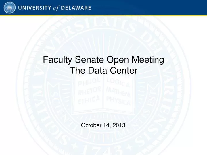 faculty senate open meeting the data center