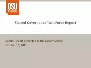 Shared Governance Task Force Report