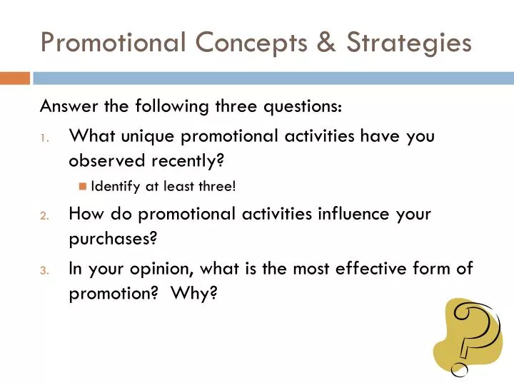 promotional concepts strategies