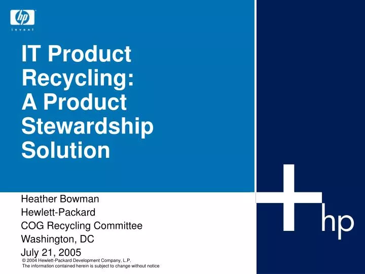 it product recycling a product stewardship solution