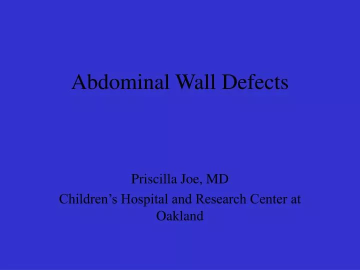 abdominal wall defects