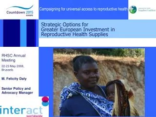 Strategic Options for Greater European Investment in Reproductive Health Supplies