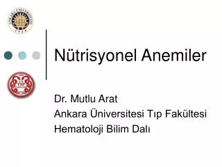 n trisyonel anemiler