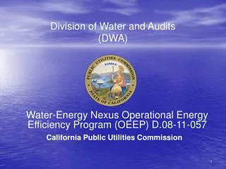 Division of Water and Audits (DWA)