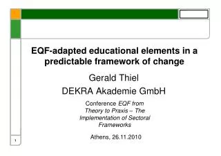 EQF-adapted educational elements in a predictable framework of change