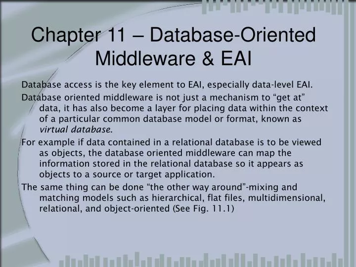 chapter 11 database oriented middleware eai