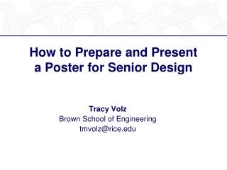 How to Prepare and Present a Poster for Senior Design