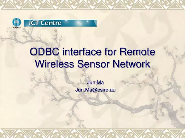 odbc interface for remote wireless sensor network