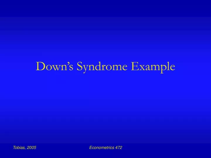 down s syndrome example