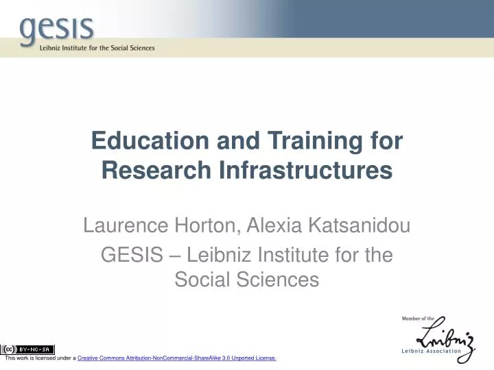 education and training for research infrastructures