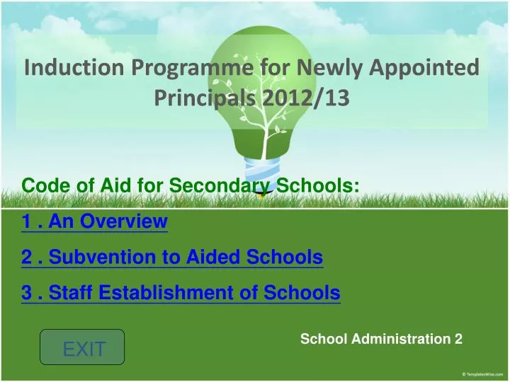 induction programme for newly appointed principals 2012 13