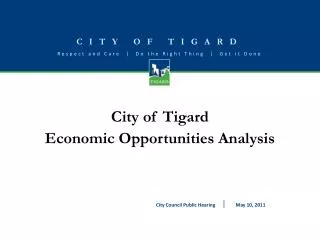 City of Tigard Economic Opportunities Analysis