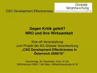 cso development effectiveness