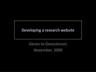 Developing a research website