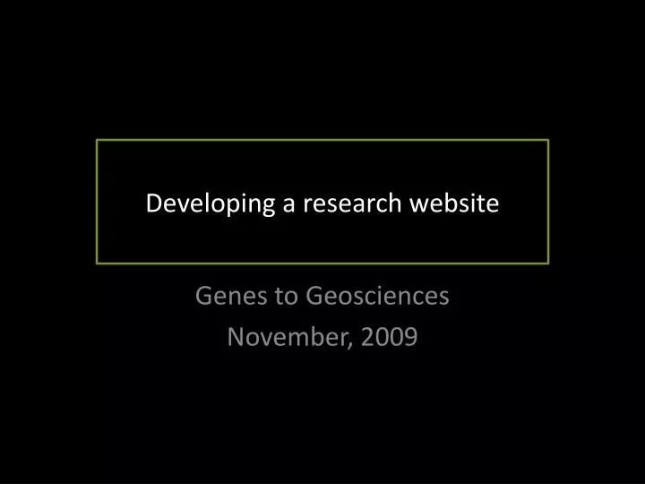 developing a research website