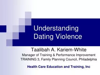 Understanding Dating Violence