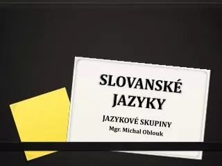 slovansk jazyky