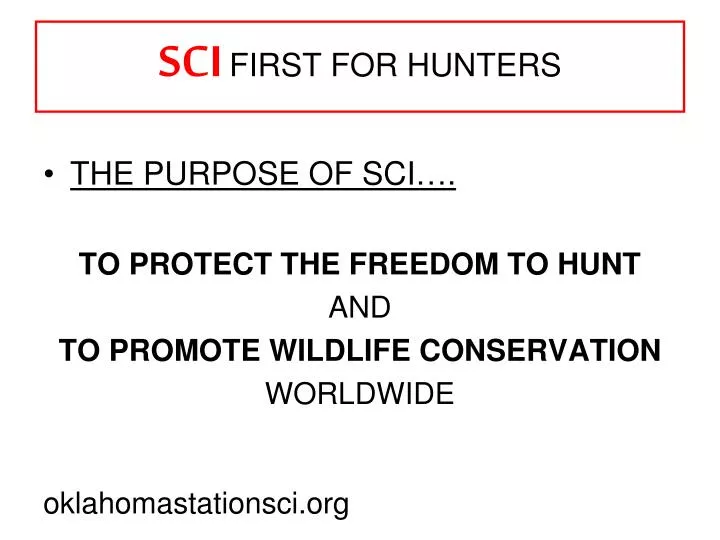 sci first for hunters