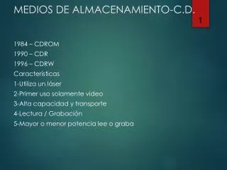 medios de almacenamiento c d