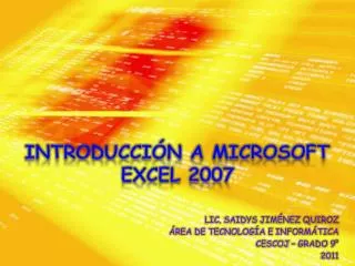 introducci n a microsoft excel 2007