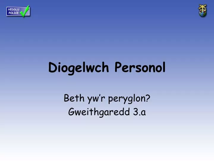 diogelwch personol
