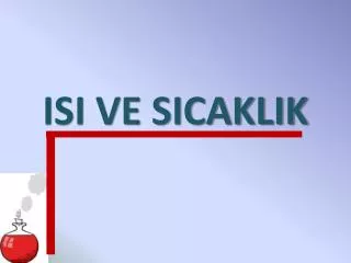 isi ve sicaklik