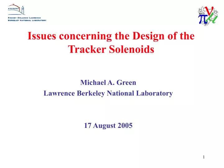 issues concerning the design of the tracker solenoids