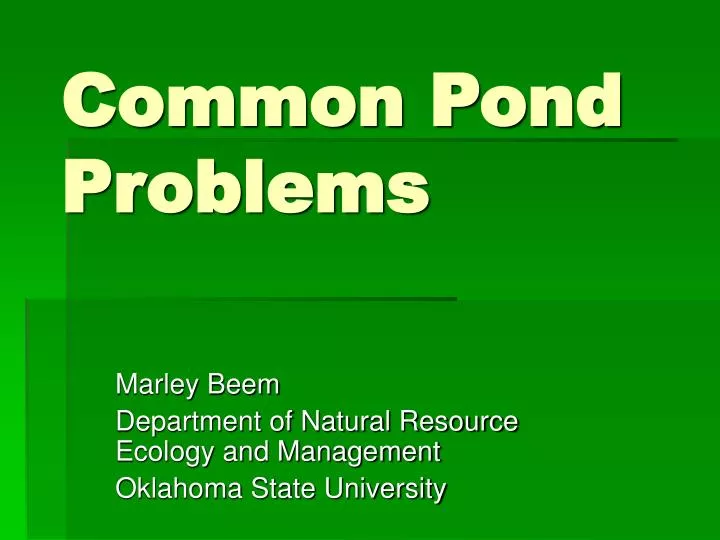 common pond problems