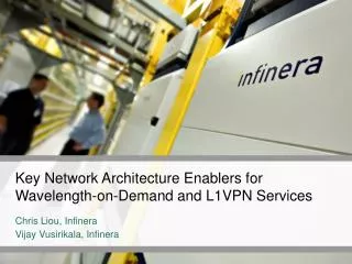Key Network Architecture Enablers for Wavelength-on-Demand and L1VPN Services