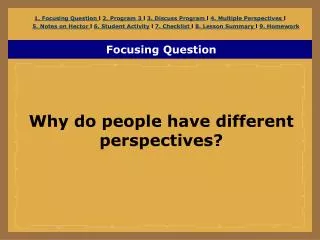 Focusing Question