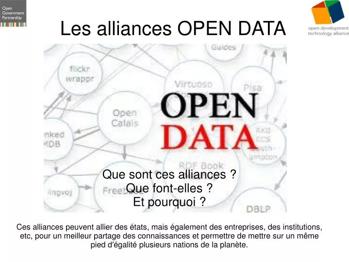 les alliances open data