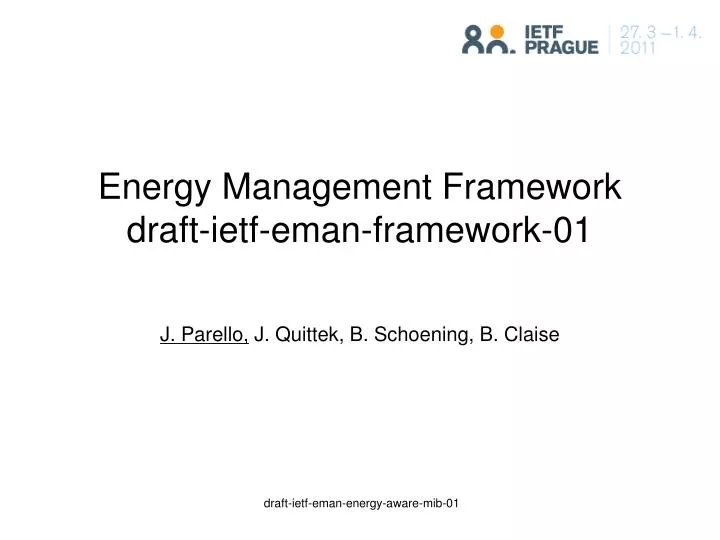 energy management framework draft ietf eman framework 01