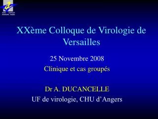 xx me colloque de virologie de versailles