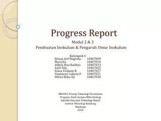 progress report