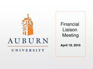Financial Liaison Meeting April 19, 2010