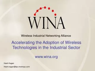Accelerating the Adoption of Wireless Technologies in the Industrial Sector wina