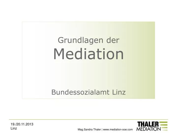 grundlagen der mediation bundessozialamt linz