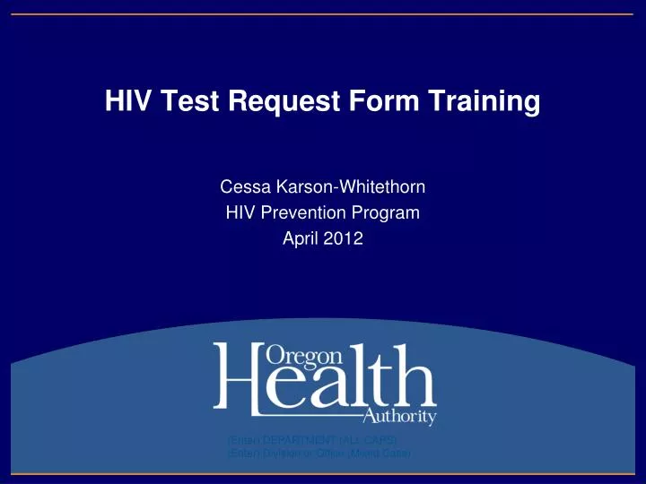 hiv test request form training