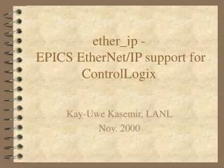 ether_ip - EPICS EtherNet/IP support for ControlLogix