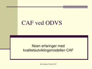 caf ved odvs